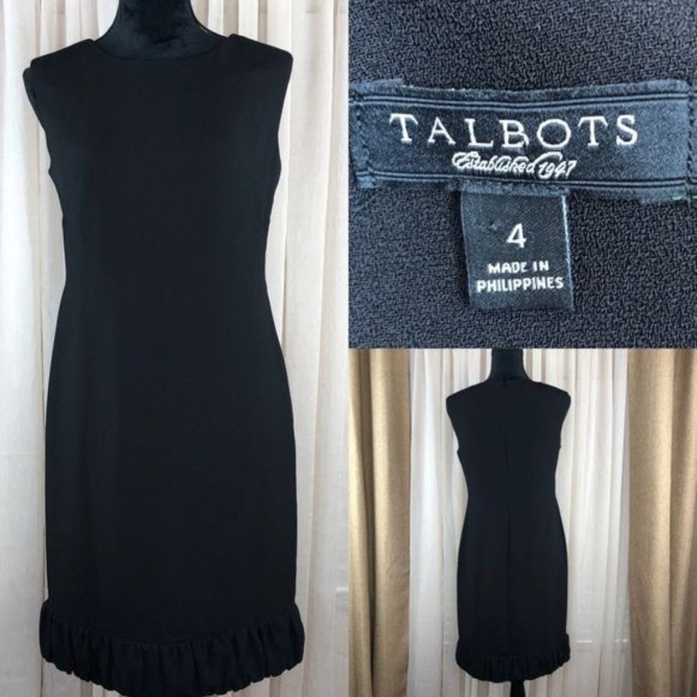 Talbots little Black dress. Hemline Ruffled formal size 4